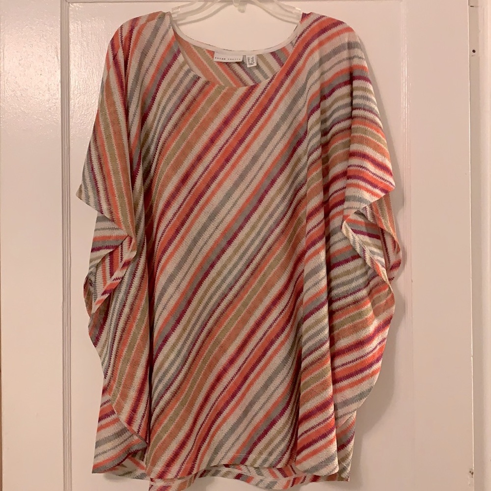 Susan Graver Tunic Knit Bat Sleeve Long Blouse - Picture 5 of 13